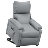 Stand up Recliner Chair Light Grey Fabric - Close-Up Angle