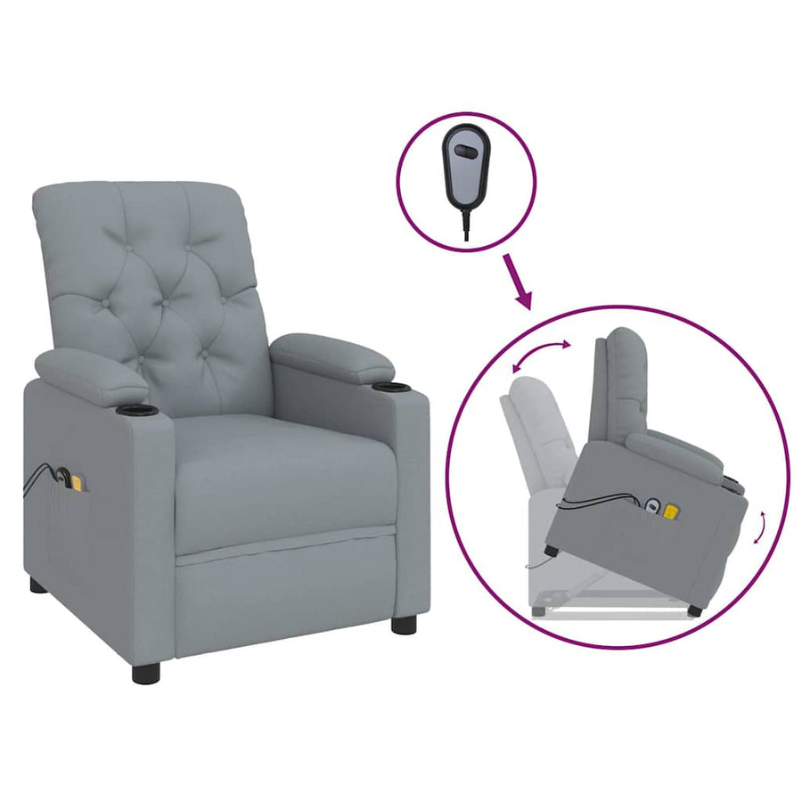 Stand up Massage Chair Light Grey Fabric