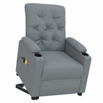 Stand up Massage Chair Light Grey Fabric