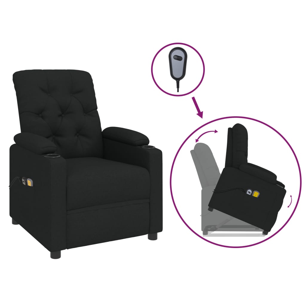Stand up Massage Chair Black Fabric