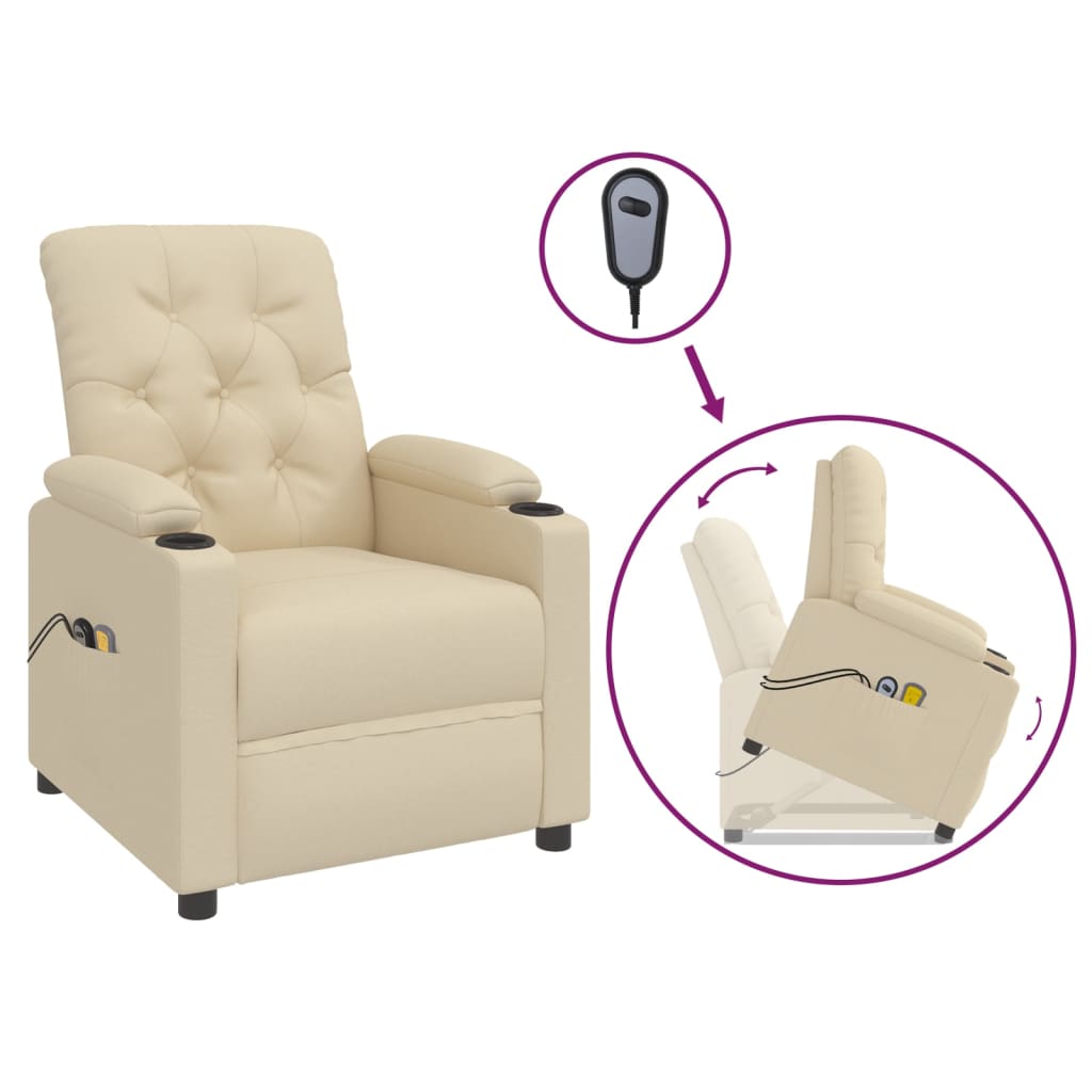Stand up Massage Chair Cream Fabric