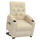 Stand up Massage Chair Cream Fabric - Top-Down View