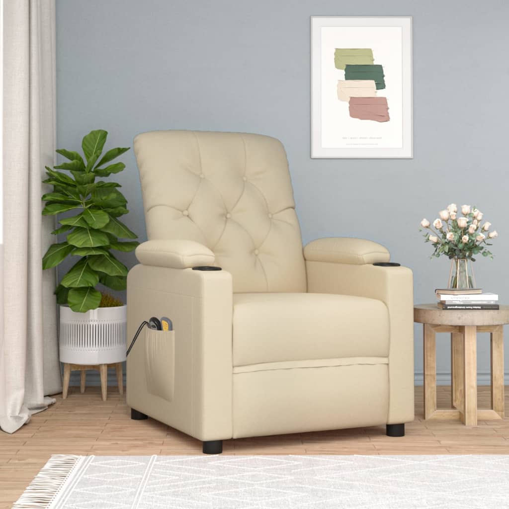 Stand up Massage Chair Cream Fabric