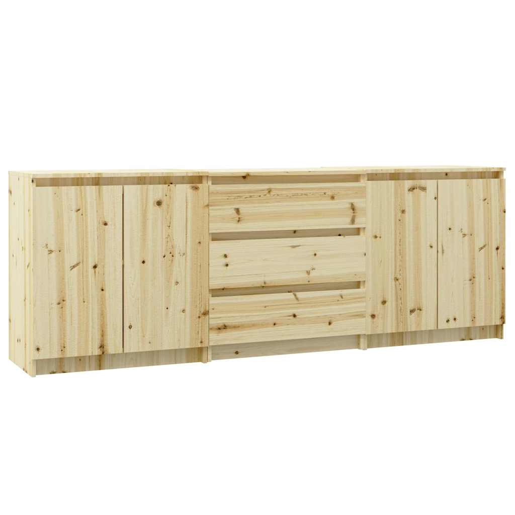 Side Cabinets 3 pcs Solid Wood Fir