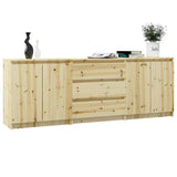 Side Cabinets 3 pcs Solid Wood Fir - Side View