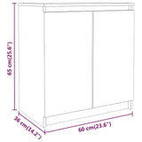 Side Cabinets 3 pcs Solid Wood Fir - Rear View