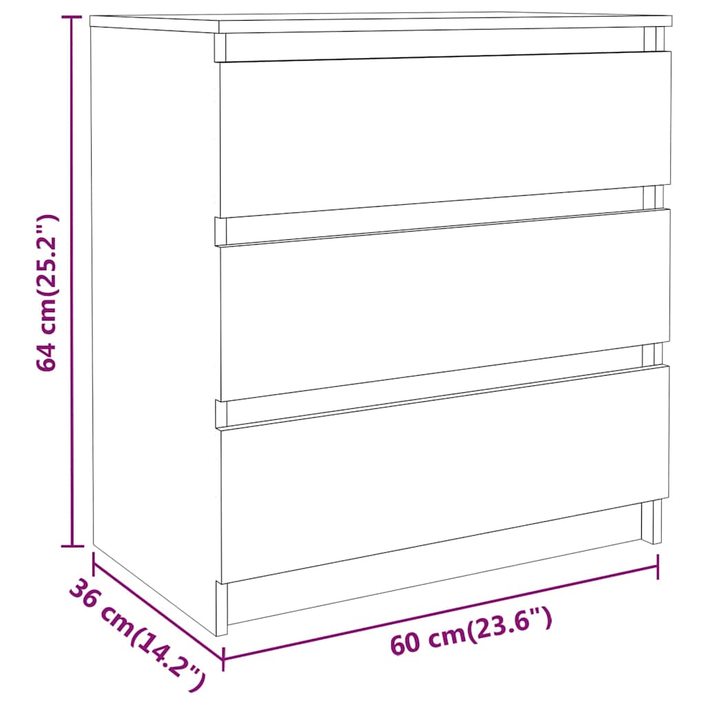 Side Cabinets 3 pcs Solid Wood Fir