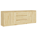 Side Cabinet 180x36x65 cm Solid Pinewood - Front View
