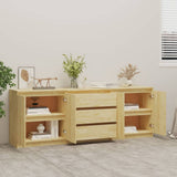 Side Cabinet 180x36x65 cm Solid Pinewood - Side View