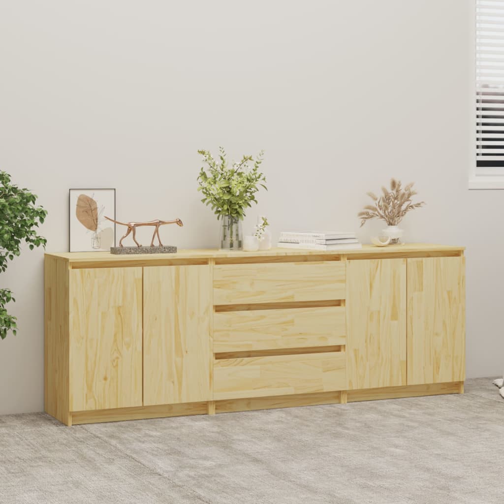 Side Cabinet 180x36x65 cm Solid Pinewood