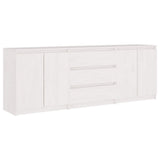 Side Cabinet White 180x36x65 cm Solid Wood Pine