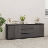 Side Cabinet Grey 180x36x65 cm Solid Pinewood