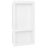 Shower Niche with 2 Compartments High Gloss White 41x69x9 cm