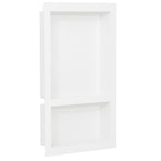Shower Niche with 2 Compartments High Gloss White 41x69x9 cm