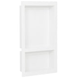Shower Niche with 2 Compartments High Gloss White 41x69x9 cm