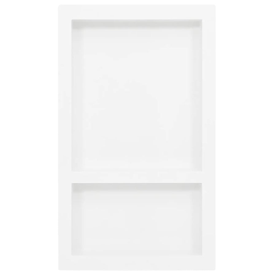 Shower Niche with 2 Compartments High Gloss White 41x69x9 cm