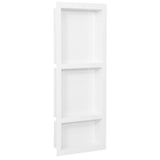 Shower Niche with 3 Compartments High Gloss White 41x99x9 cm
