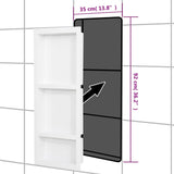 Shower Niche with 3 Compartments High Gloss White 41x99x9 cm - Rear View