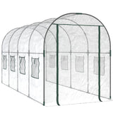 Greenhouse Transparent 160x400x190 cm PVC&Powder-coated Steel - Front View