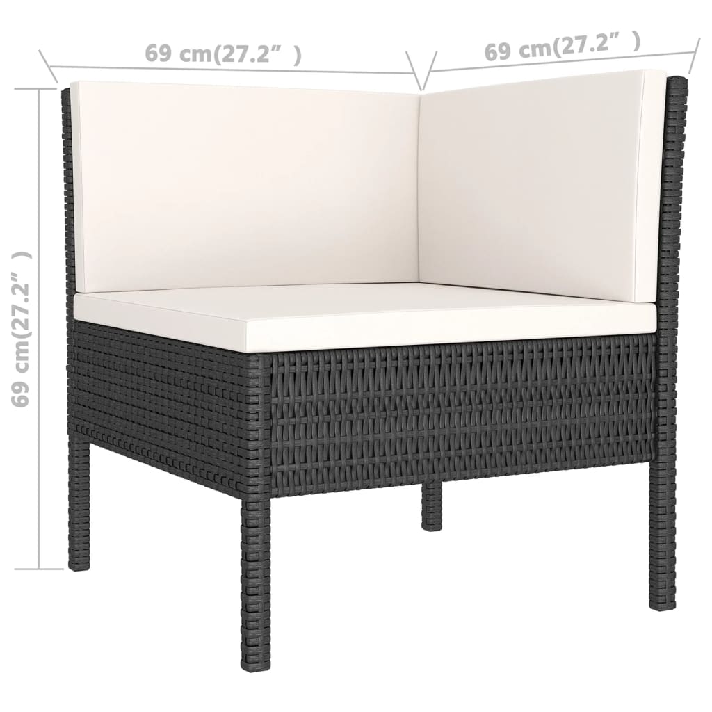 6 Piece Garden Lounge Set with Cushions Poly Rattan Black?