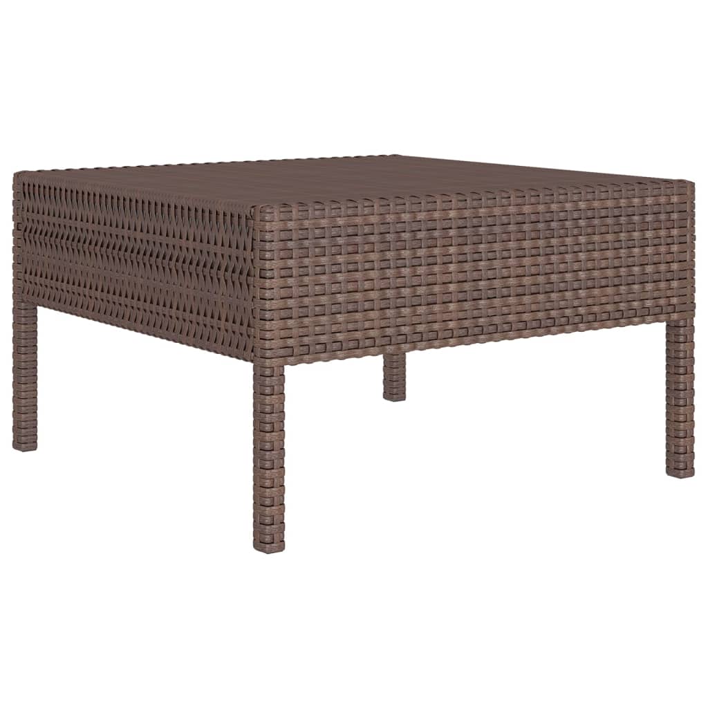 5 Piece Garden Lounge Set with Cushions Poly Rattan Brown
