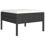 6 Piece Garden Lounge Set with Cushions Poly Rattan Black