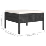 6 Piece Garden Lounge Set with Cushions Poly Rattan Black