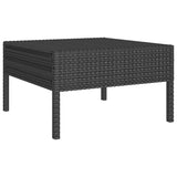 5 Piece Garden Lounge Set with Cushions Poly Rattan Black