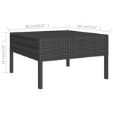 5 Piece Garden Lounge Set with Cushions Poly Rattan Black - Extra Image