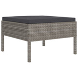 5 Piece Garden Lounge Set with Cushions Poly Rattan Grey - Side View
