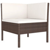 9 Piece Garden Lounge Set with Cushions Poly Rattan Brown