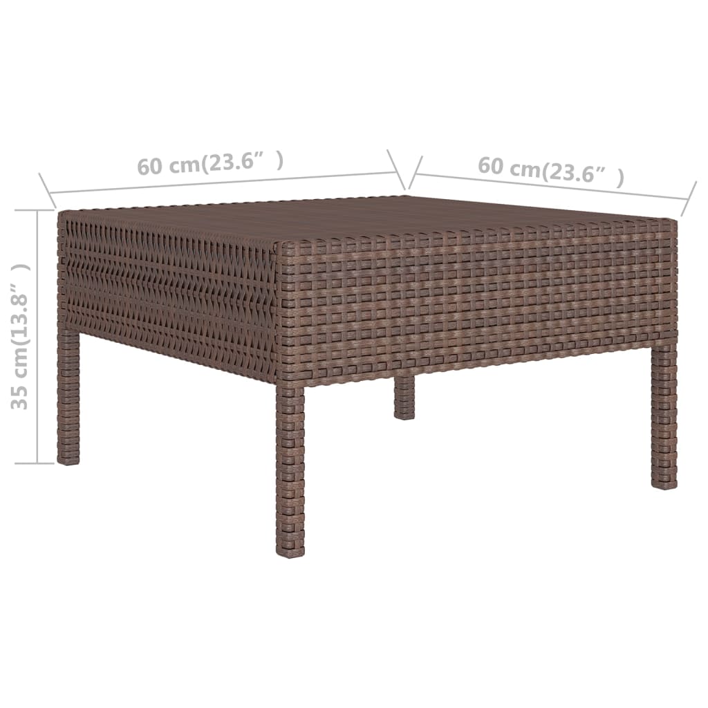 9 Piece Garden Lounge Set with Cushions Poly Rattan Brown