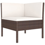 9 Piece Garden Lounge Set with Cushions Poly Rattan Brown