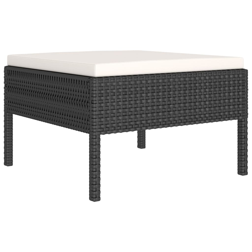 12 Piece Garden Lounge Set with Cushions Poly Rattan Black