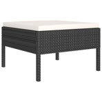 12 Piece Garden Lounge Set with Cushions Poly Rattan Black