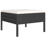 12 Piece Garden Lounge Set with Cushions Poly Rattan Black