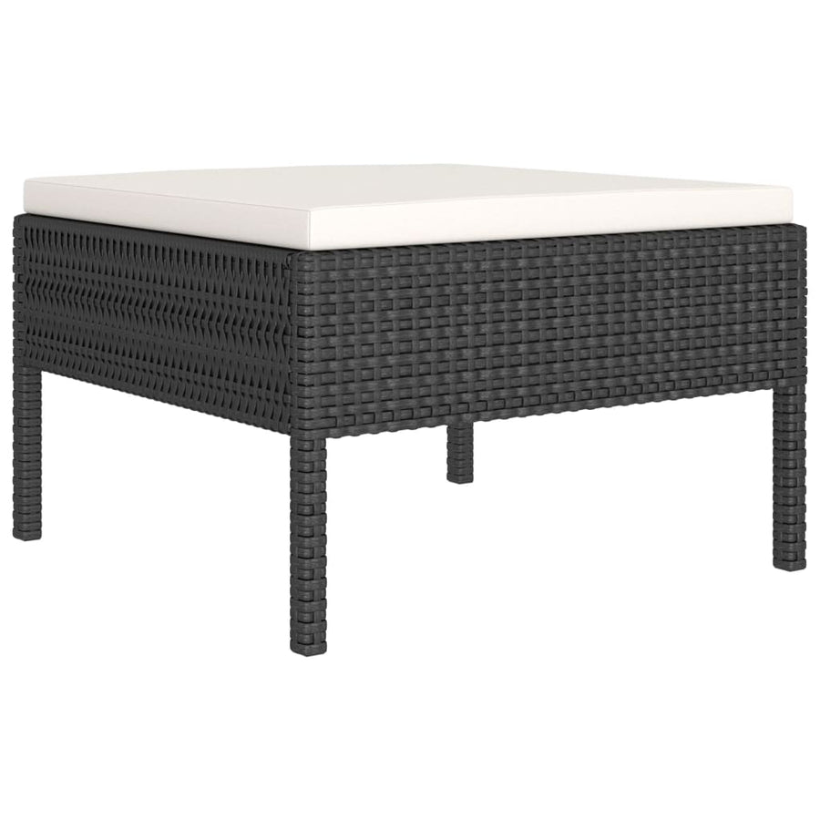 12 Piece Garden Lounge Set with Cushions Poly Rattan Black