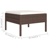 12 Piece Garden Lounge Set with Cushions Poly Rattan Brown