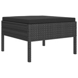 7 Piece Garden Lounge Set with Cushions Poly Rattan Black