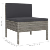 11 Piece Garden Lounge Set with Cushions Poly Rattan Grey - Extra Image