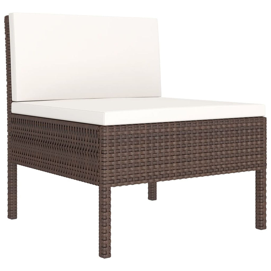 12 Piece Garden Lounge Set with Cushions Poly Rattan Brown