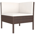 12 Piece Garden Lounge Set with Cushions Poly Rattan Brown