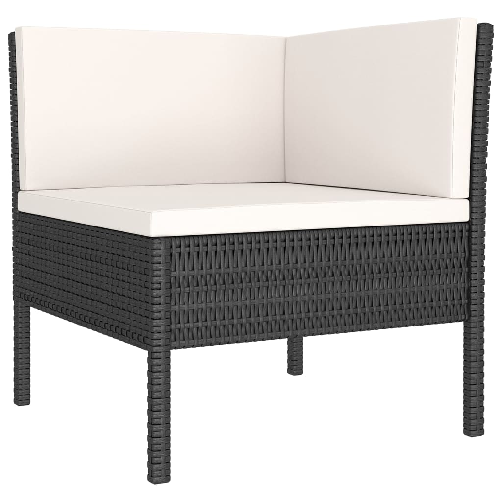 12 Piece Garden Lounge Set with Cushions Poly Rattan Black