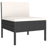 12 Piece Garden Lounge Set with Cushions Poly Rattan Black