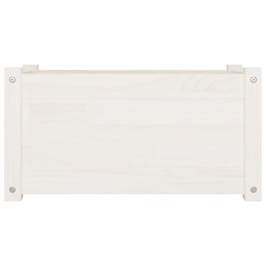 Garden Planters 2 pcs White 60x31x31 cm Solid Pinewood