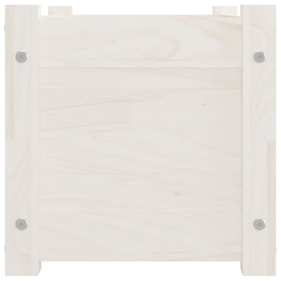 Garden Planters 2 pcs White 60x31x31 cm Solid Pinewood