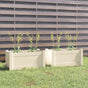 Garden Planters 2 pcs White 60x31x31 cm Solid Pinewood