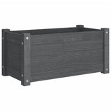 Garden Planter Grey 60x31x31 cm Solid Pinewood - Front View