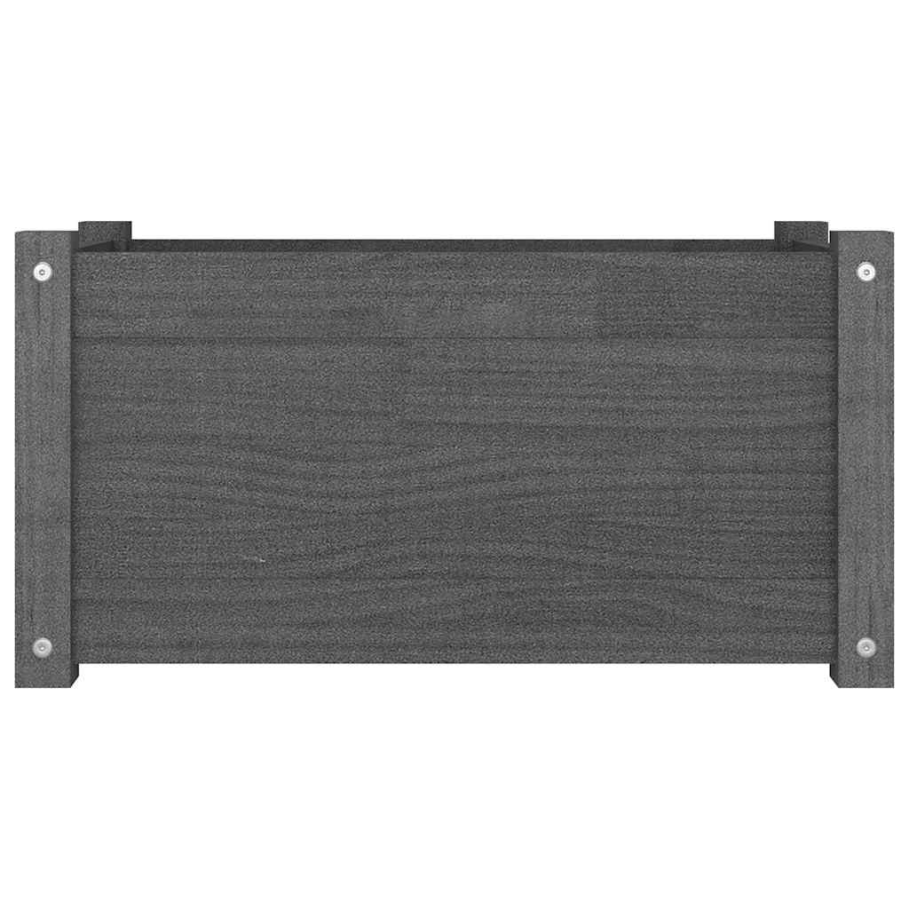 Garden Planter Grey 60x31x31 cm Solid Pinewood