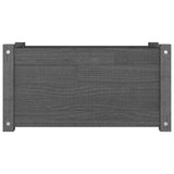Garden Planter Grey 60x31x31 cm Solid Pinewood - Side View